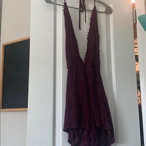 Kendall and Kylie maroon romper